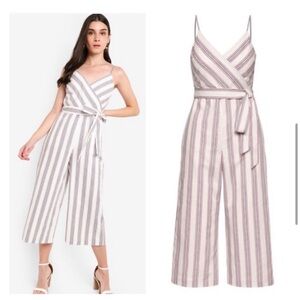 BANANA REPUBLIC Striped Linen Cropped Wide-Leg Jumpsuit 2
